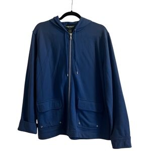 Ralph Lauren Lauren Jeans Co Blue Zip Up Hoodie With Pocket Details